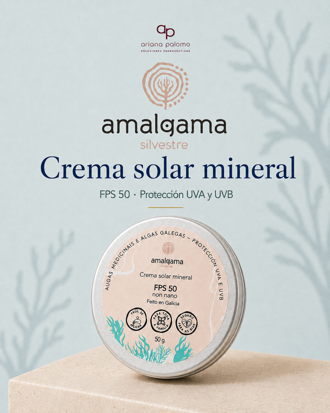Crema Solar Mineral FPS 50 - Amalgama Silvestre