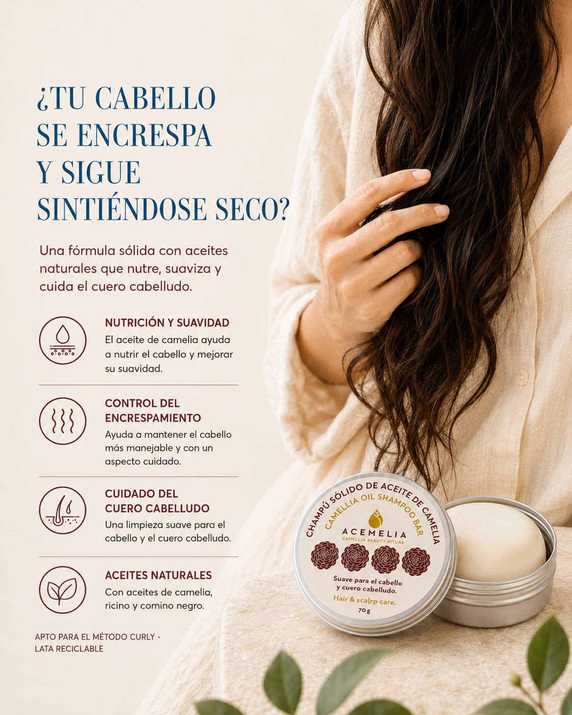 Champú Sólido de Aceite de Camelia